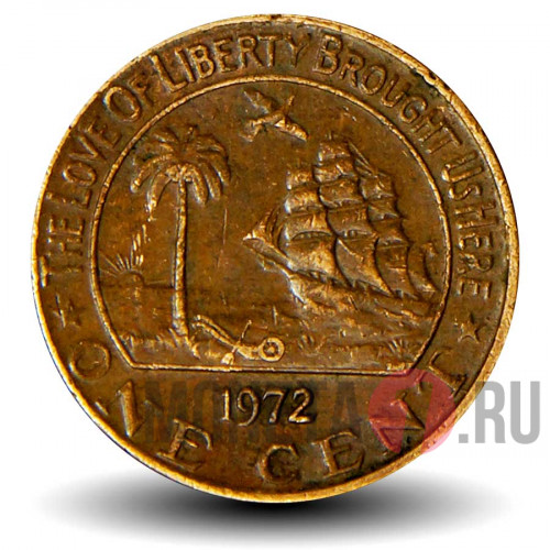 1 цент 1972 года - Либерия - Слон