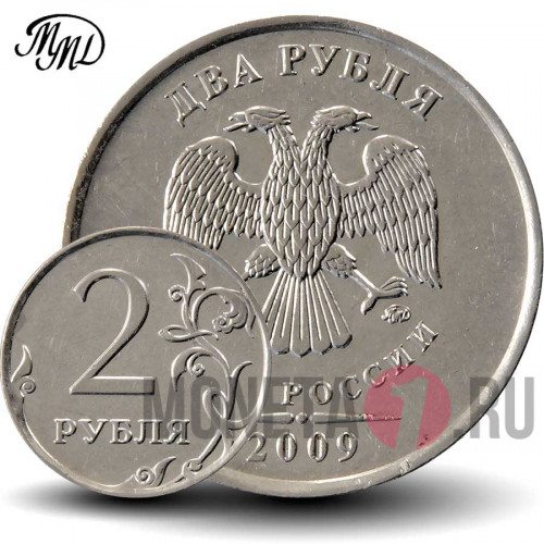 2 рубля 2009 года - ММД - Россия (магнитная)