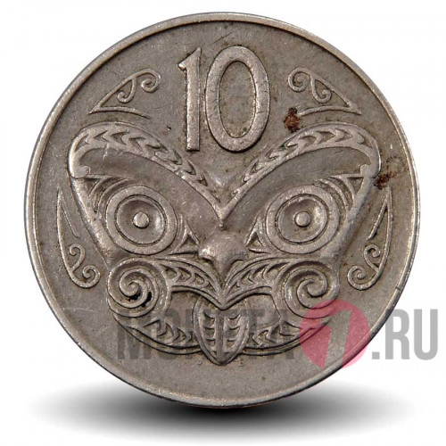 10 центов 1970 года - Новая Зеландия - Маска Маори