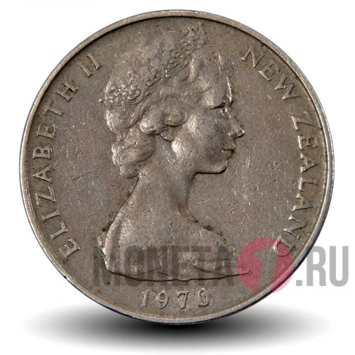 10 центов 1970 года - Новая Зеландия - Маска Маори