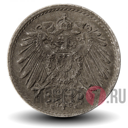 5 пфеннигов 1918 года - Германская Империя - Вильгельм II - Е