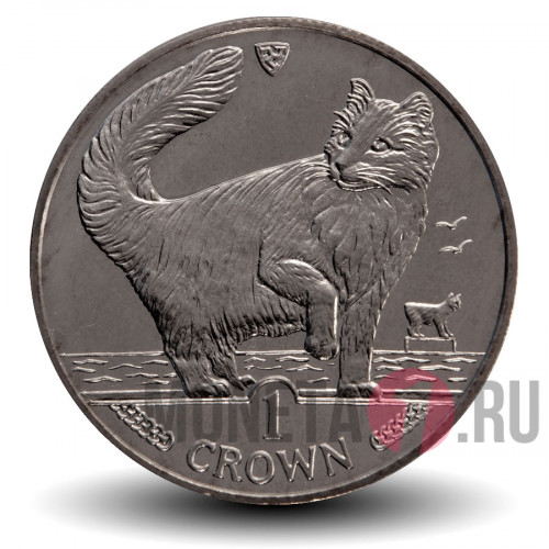1 крона 1991 года - Норвежская лесная кошка - Остров Мэн