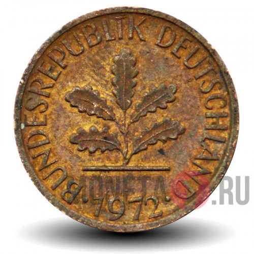 1 пфенниг 1972 года - ФРГ - F