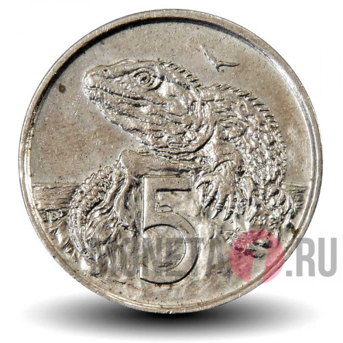 5 центов 2002 года - Новая Зеландия - Ящерица Гаттерия