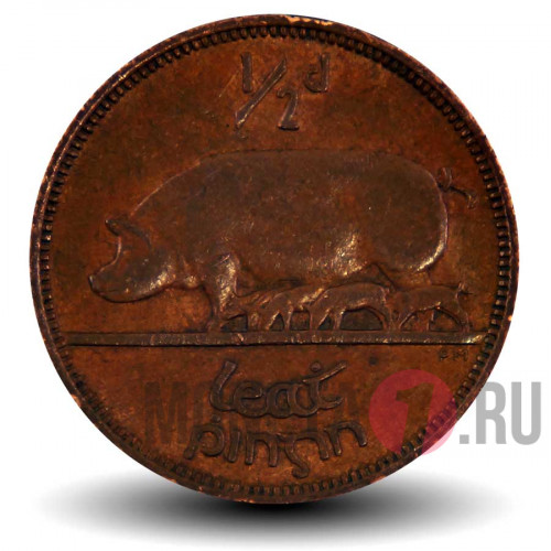 1/2 пенни 1965 год - Ирландия - Свиньи