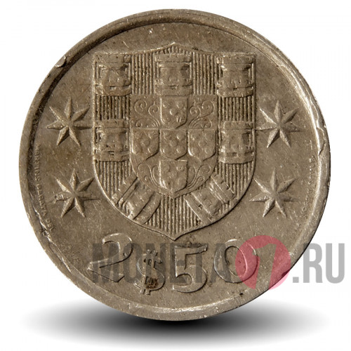 2,5 эскудо 1977 года - Португалия - Парусник