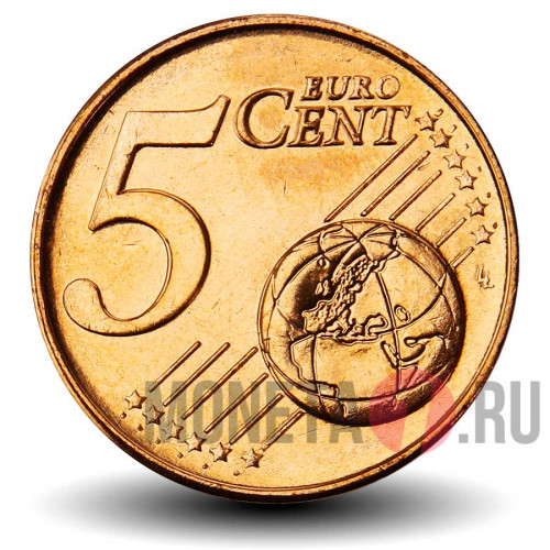 5 евроцентов 2008 года - Греция - Корабль контейнеровоз