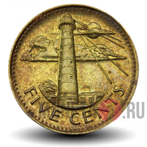 5 центов 2009 года - Барбадос - Маяк Гордон