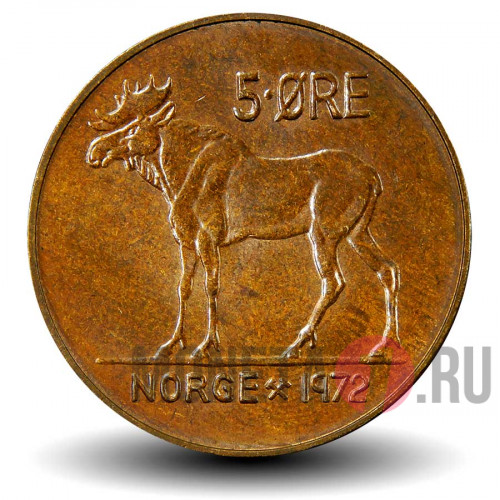 5 эре 1972 года - Норвегия - Лось