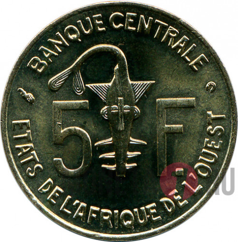 КФА 5 Западно-Африканских франков - 2002 год