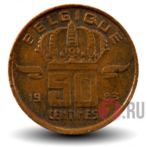 50 сантимов 1983 года - Бельгия - Бодуэн I - BELGIQUE