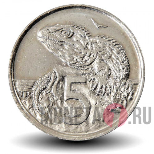 5 центов 1999 года - Новая Зеландия - Ящерица Гаттерия