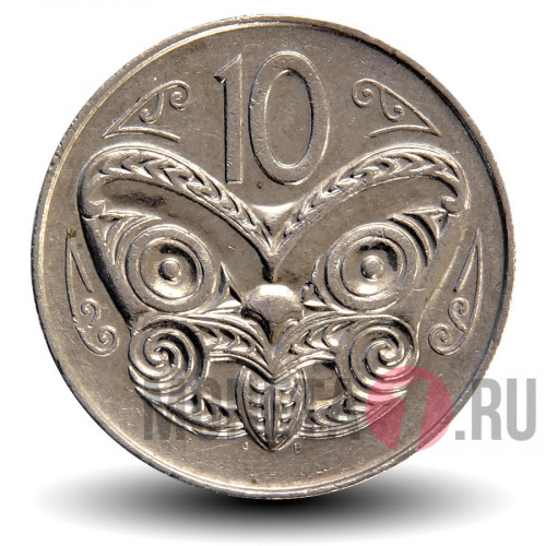 10 центов 1979 года - Новая Зеландия - Маска Маори