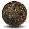 5 чентезимо 1861 года - M - Италия - Виктор Эммануил II