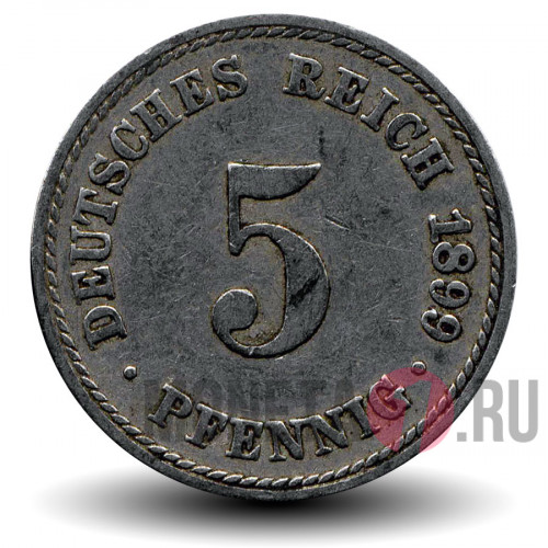 5 пфеннигов 1899 года - Германская Империя - Вильгельм II - A