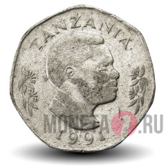 20 шиллингов 1991 года - Танзания - Слоны