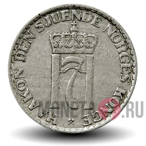 1 крона 1956 года - Норвегия - Хокон VII