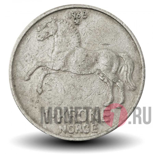 1 крона 1968 года - Норвегия - Лошадь