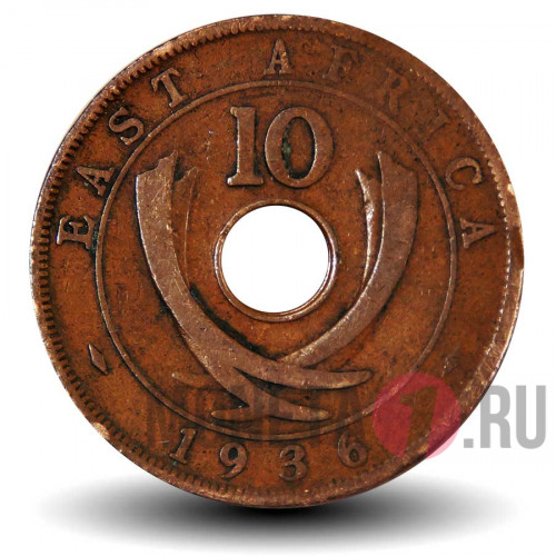 10 центов 1936 года - Восточная Африка - Эдуард VIII - KN