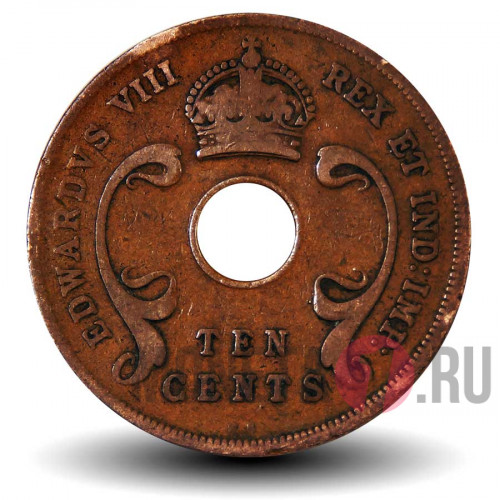10 центов 1936 года - Восточная Африка - Эдуард VIII - KN