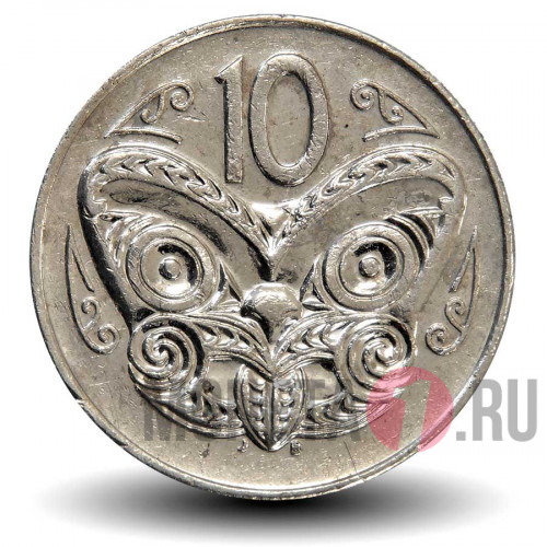 10 центов 1989 года - Новая Зеландия - Маска Маори
