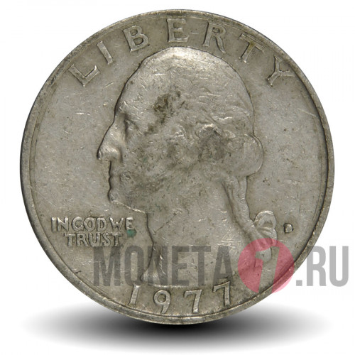 25 центов 1977 года - США - Джордж Вашингтон - D