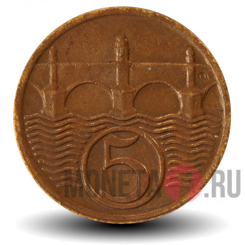 5 геллеров 1938 года - Чехословакия - Карлов мост