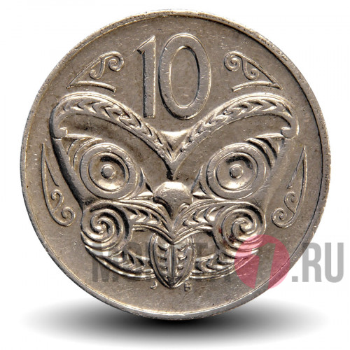 10 центов 1987 года - Новая Зеландия - Маска Маори