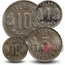 Набор монет Исландии 1967-1980 гг - 4 монеты