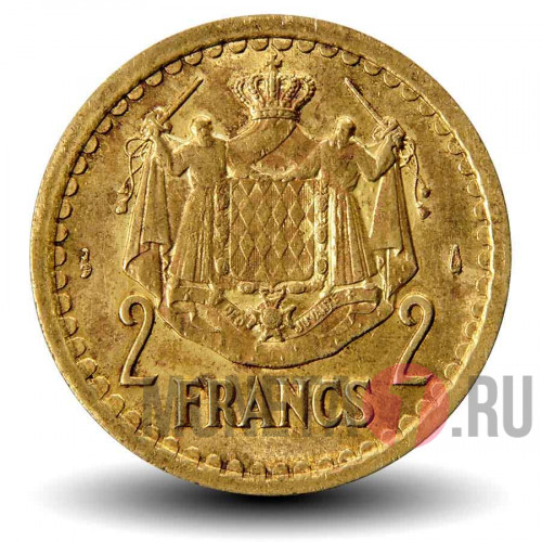 2 франка 1945 года - Монако - Луи II