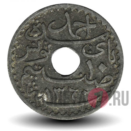 10 сантимов 1941 года - Тунис - Ахмед II