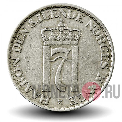 1 крона 1954 года - Норвегия - Хокон VII