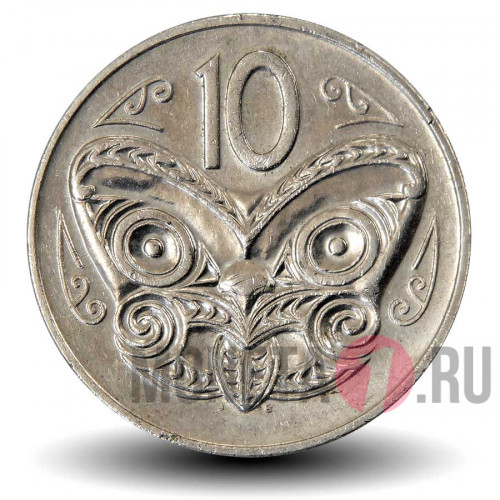 10 центов 1980 года - Новая Зеландия - Маска Маори