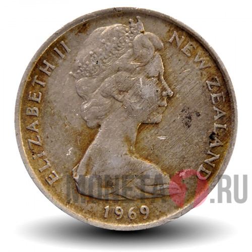 5 центов 1969 года - Новая Зеландия - Ящерица Гаттерия - XF