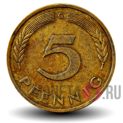 5 пфеннигов 1989 года - ФРГ - G