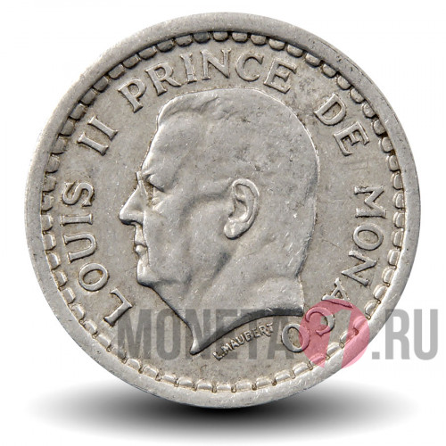 1 франк 1943 года - Монако - Луи II