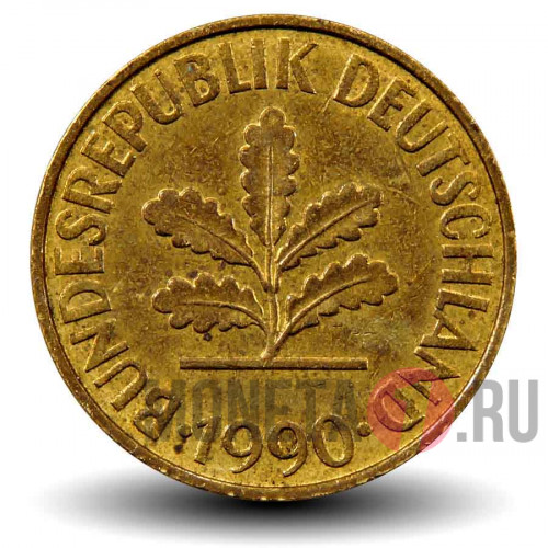 10 пфеннигов 1990 года - ФРГ - F