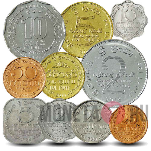 Набор монет Шри-Ланки - 10 монет 1975-2013
