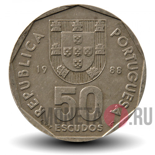 50 эскудо 1988 года - Португалия - Корабль
