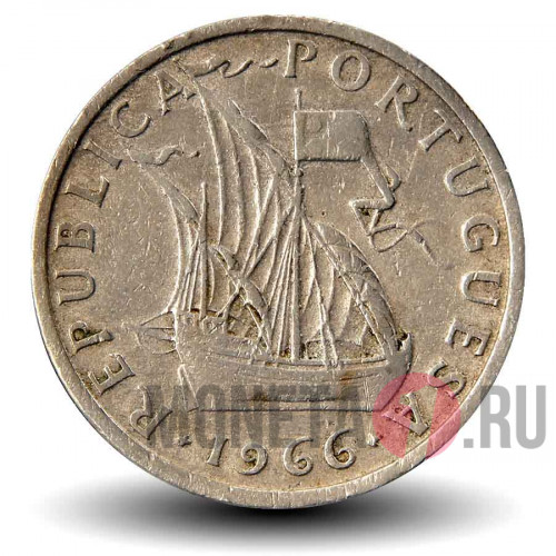 5 эскудо 1966 года - Португалия - Парусник