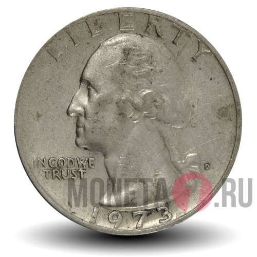 25 центов 1973 года - США - Джордж Вашингтон - D