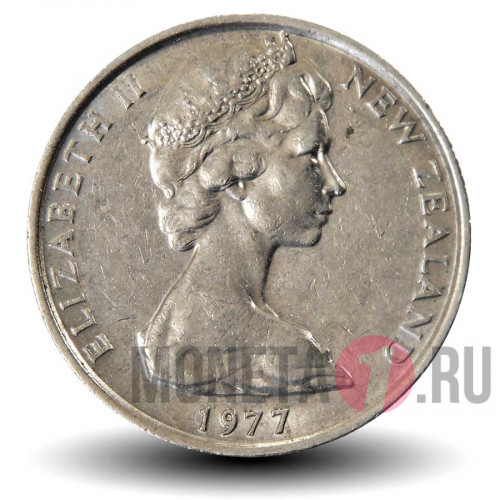 10 центов 1977 года - Новая Зеландия - Маска Маори