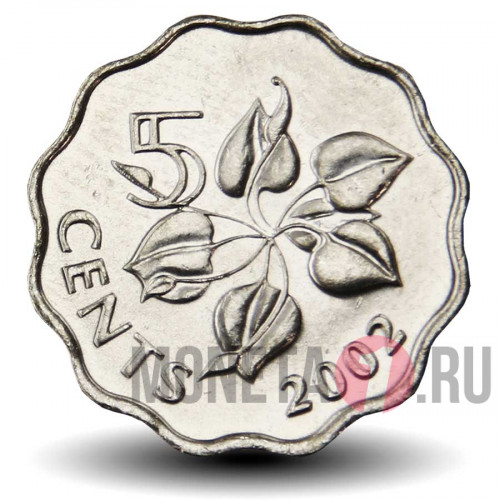 5 центов 2002 года - Свазиленд - Мсвати III