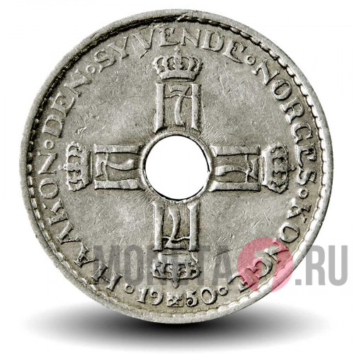1 крона 1950 года - Норвегия - Хокон VII
