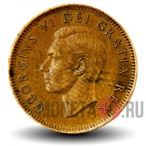 1 цент 1950 года - Канада - Кленовый лист