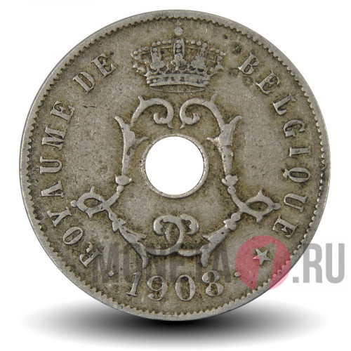 25 сантимов 1908 года - Бельгия - Леопольд II - BELGIQUE