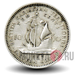 10 центов 1962 года - Брит. Карибские Территории